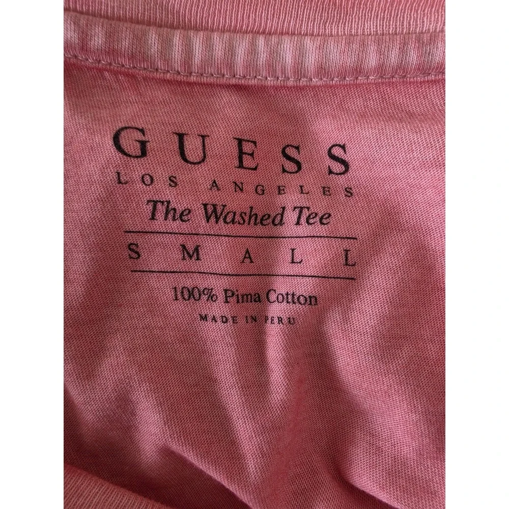 Guess Men's Pink Tee - Premium Peruvian Cotton - Size S - Slim Fit - Picture 3 of 4